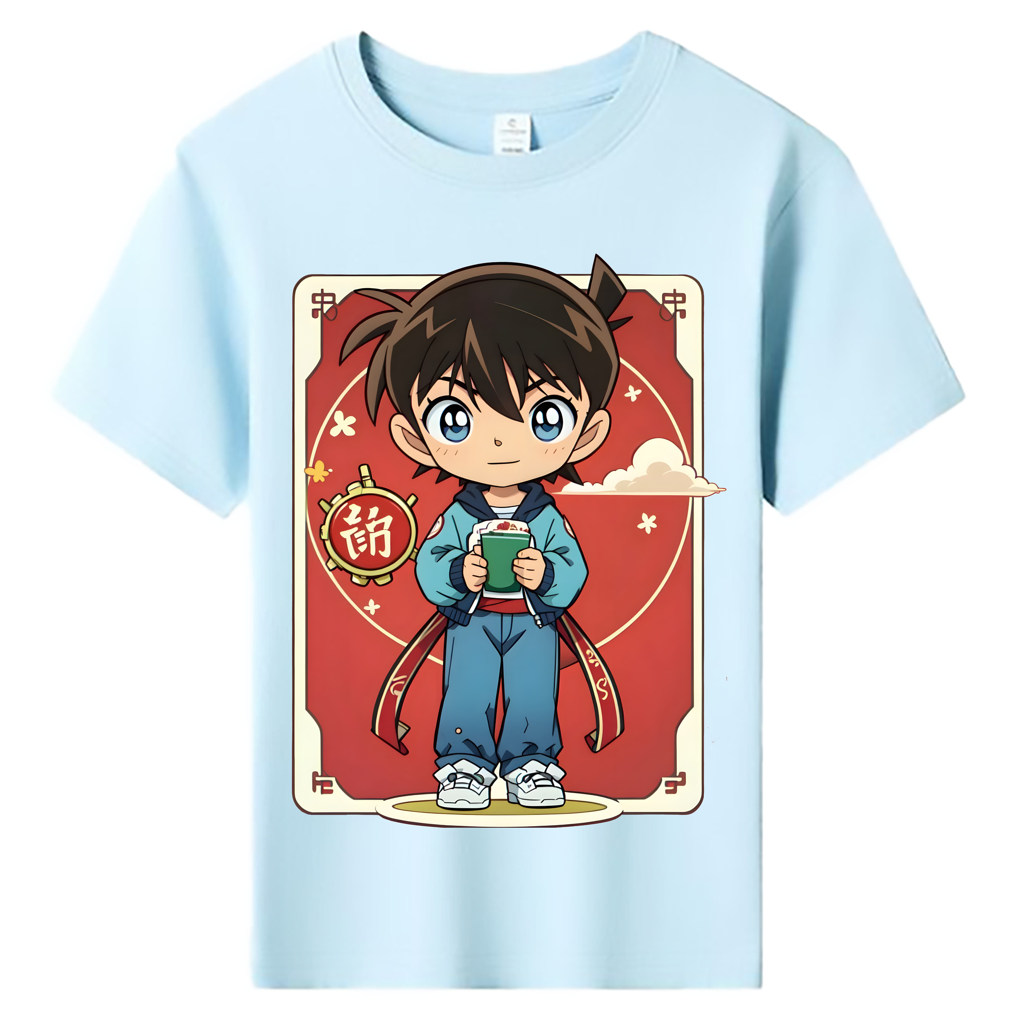 （画像用） 名探偵コナン 江戸川 コナン Detective Conan Conan Edogawa 綿100％キッズTシャツ（フロントプリント）